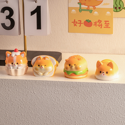 可爱面包狗狗小摆件办公桌面好物车载减压装饰品实用生日礼物