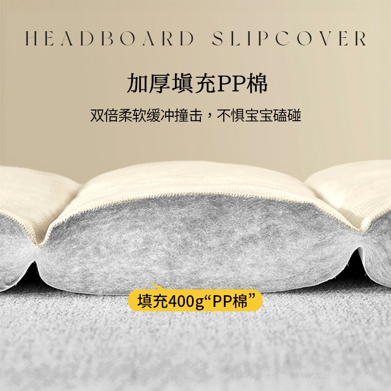 加厚夹棉高级感床头套罩2024新款木床靠背软包全包万能通用防尘罩