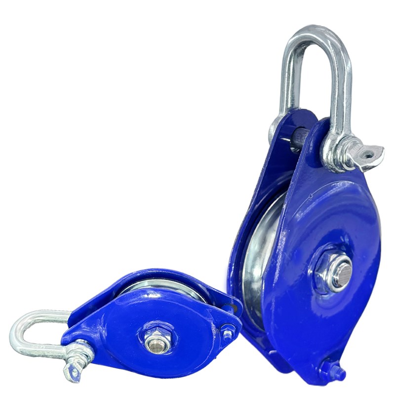 卸扣滑轮微型小滑车闭口单轮轴承钢索滑索动滑轮组省力滑轮套装