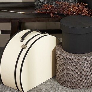 慕空间样板房收纳盒衣帽间装饰品布艺收纳桶花艺道具软装摆件组合