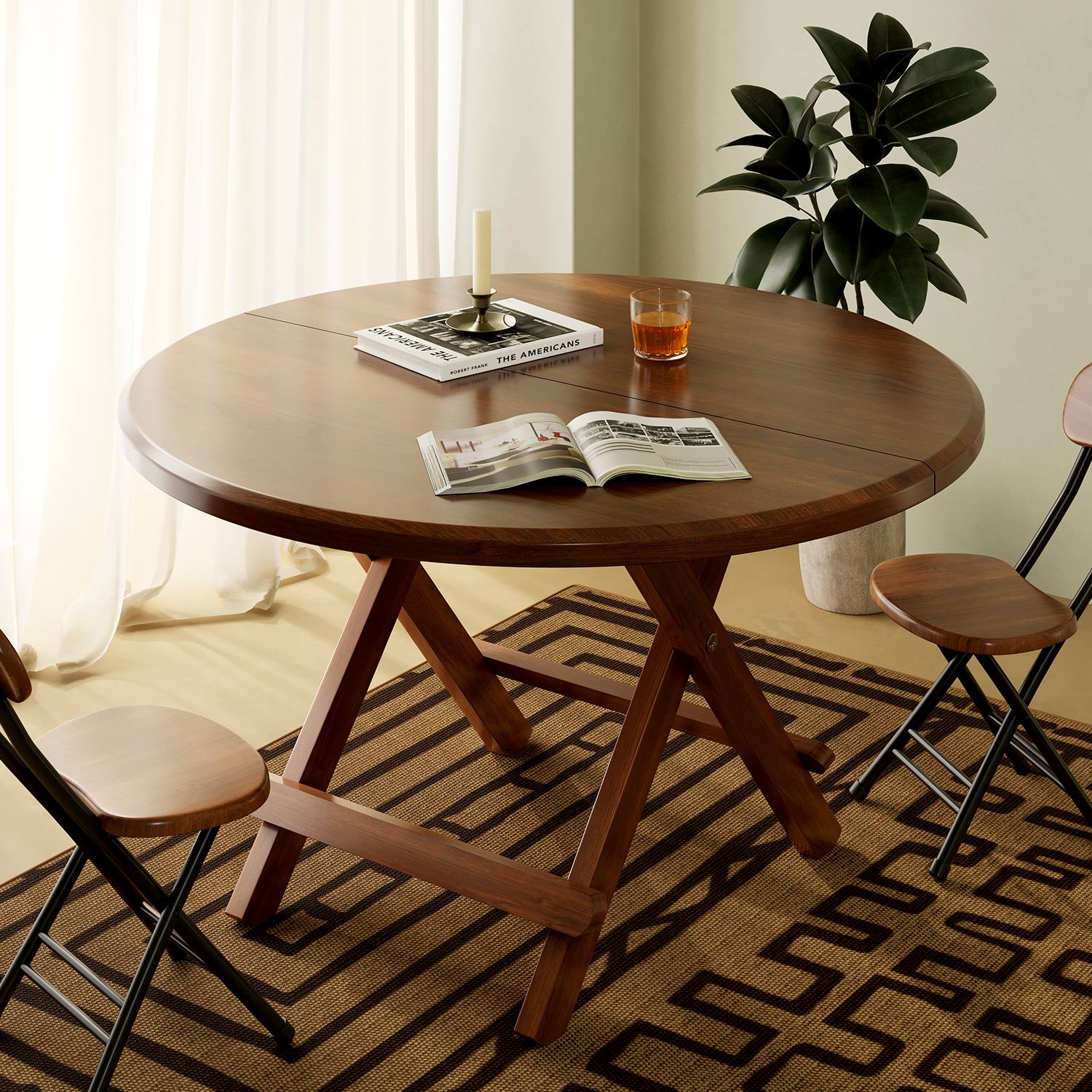 折叠桌子餐桌家用圆桌小户型吃饭小桌子多功能简易摆摊折叠桌便携