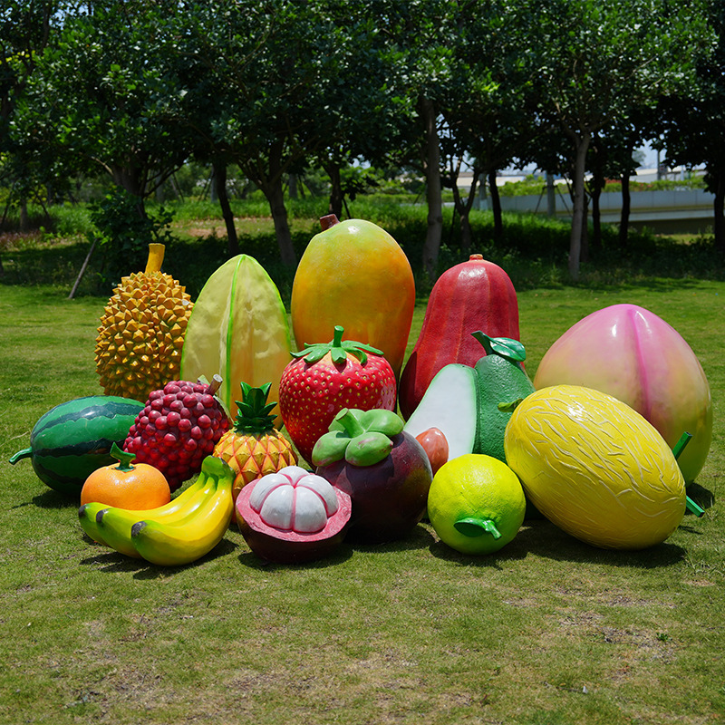 大型玻璃钢蔬菜水果雕塑仿真植物南瓜装饰品农场玉米模型造景摆件