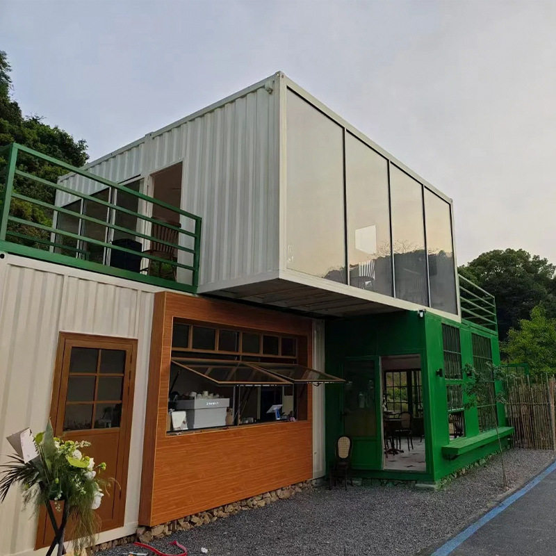 集装箱房可移动网红商业街玻璃幕墙民宿商铺咖啡馆休闲生活区房子 - 实物图