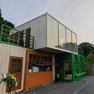 集装箱房可移动网红商业街玻璃幕墙民宿商铺咖啡馆休闲生活区房子