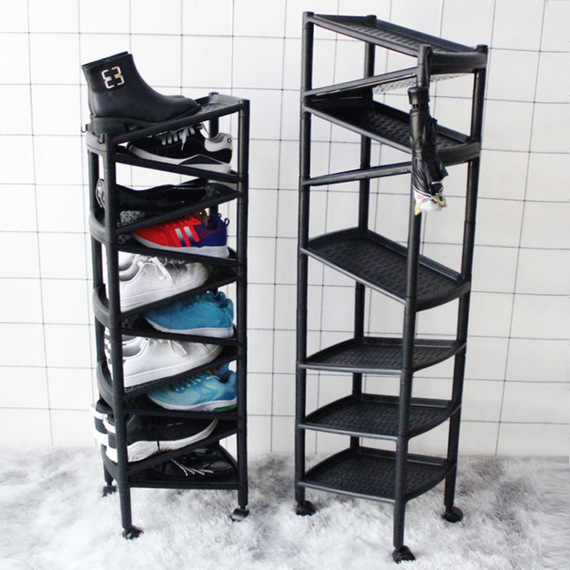 锐益日式多层加高塑料鞋架简易经济型客厅省空间组装收纳小鞋柜