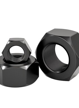 8.8级高强度黑色细牙六角螺母M8M10M12-M42M45M80*1/1.25/1.5-4mm