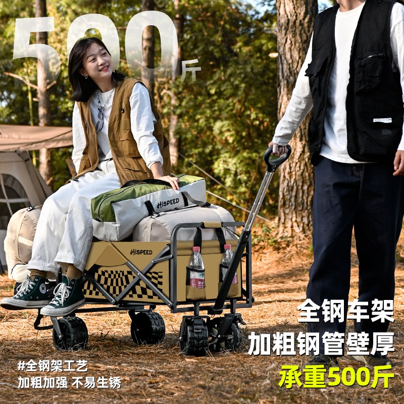 露营车推车户外折叠手推快递车儿童可躺野营野餐家用摆摊小推车