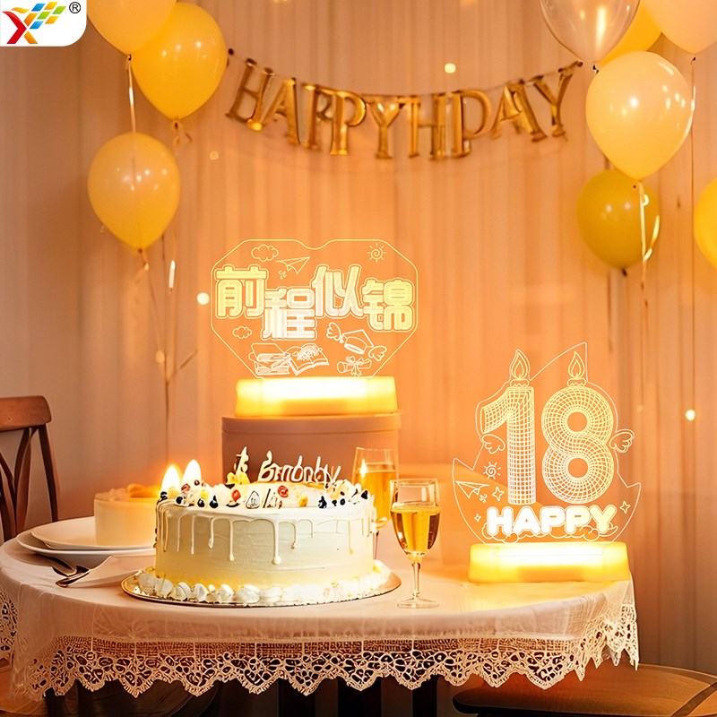 18岁生日快乐发光字母灯牌男生家里宴会场景布置简单氛围装饰道具