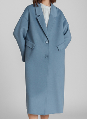 素芭气质翻领保暖双面呢大衣女冬季高级感纯绵羊毛时尚外套SJ0792