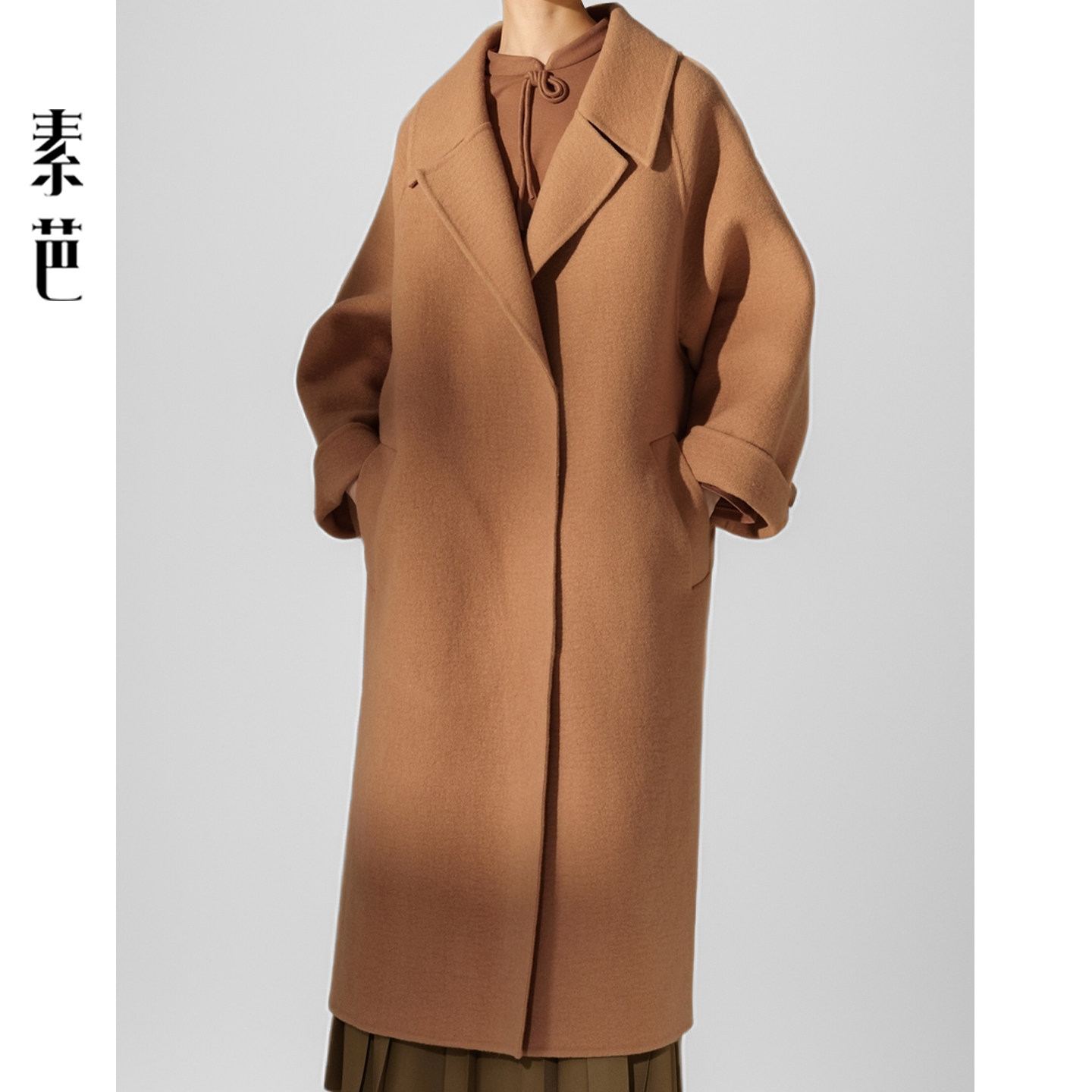 素芭经典气质双面呢大衣