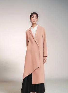 素芭双面呢大衣冬季新款女士绵羊毛呢长外套SJ0133
