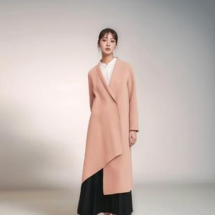 素芭双面呢大衣冬季 女士绵羊毛呢长外套SJ0133 新款