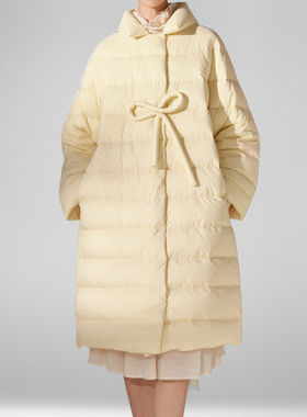 素芭优雅绳结长款保暖羽绒服女冬季新中式时尚百搭立领外套SJ0781