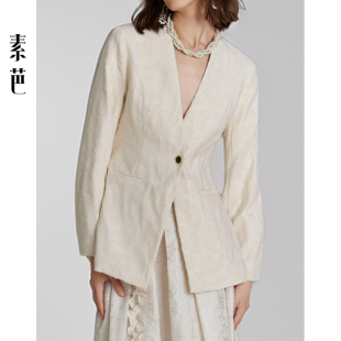 素芭摩登气质收腰短外套女春季时尚百搭都市通勤风休闲西装SS0739