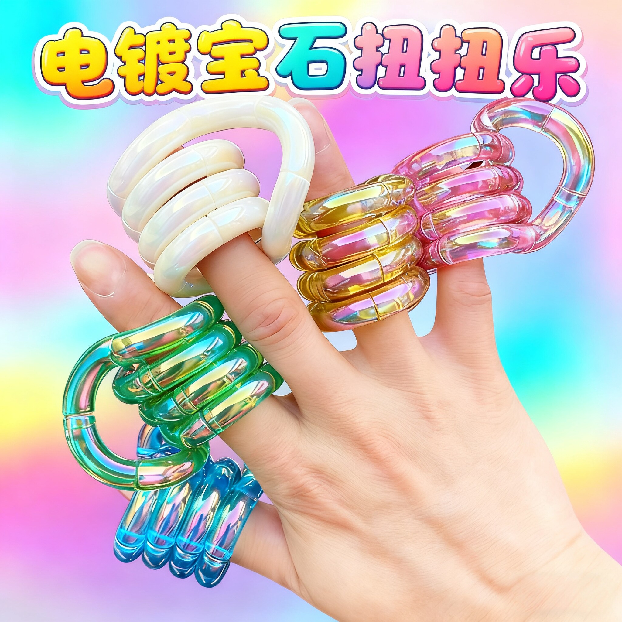 正版tango扭扭乐解压神器电镀宝石扭扭乐注意力训练温变系列玩具