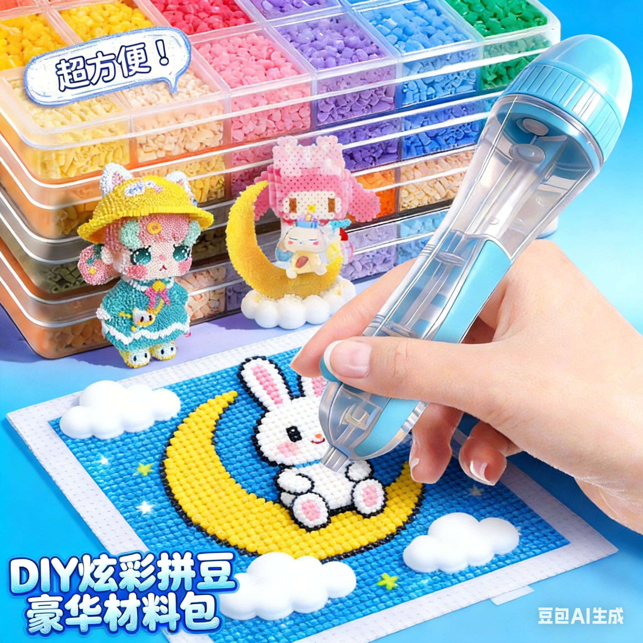 拼豆豆手工DIY炫彩拼豆豪华材料包彩色拼豆专用笔手工制作套装,玩具/童车/益智/积木/模型,拼豆/拼豆工具,淘宝优惠券,粉丝福利购,淘宝优惠卷