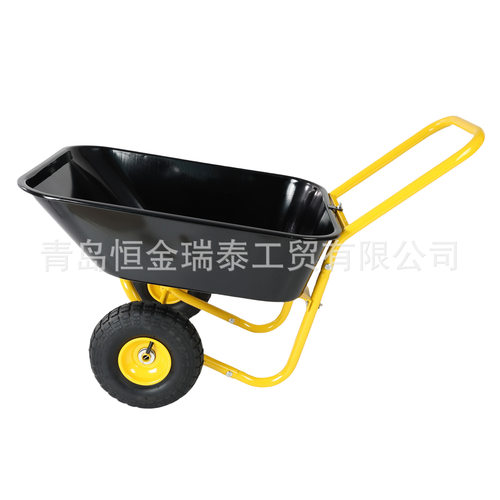户外花园手推车两个气胎轮金属车斗物流工具车仓库搬运货仓车