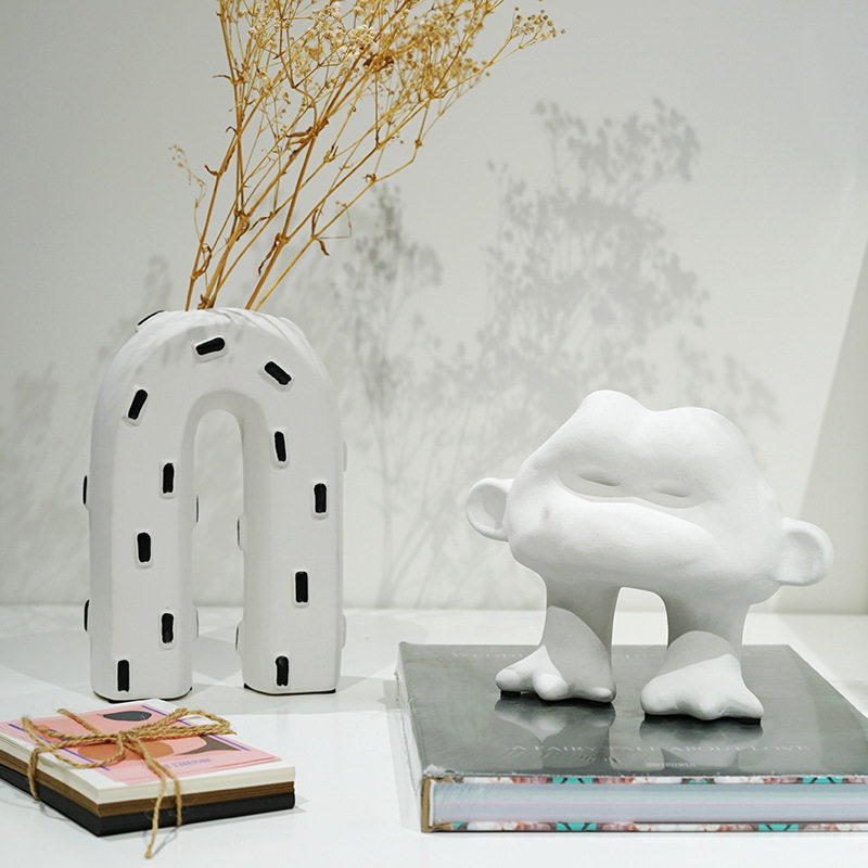 匠形北欧简约陶瓷花瓶家居摆件 创意插花花器客厅拱门装饰摆件,模玩/动漫/周边/娃圈三坑/桌游,文化/体育周边,淘宝优惠券,粉丝福利购,淘宝优惠卷
