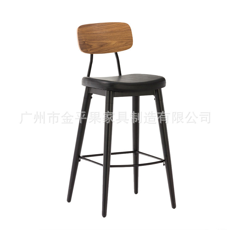 工厂现货软包高脚铁艺吧椅工艺风餐厅咖啡店酒吧椅