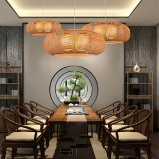 东南亚风格 创意个性 竹艺造型灯茶室大堂吊灯 客厅餐厅吊灯 新中式