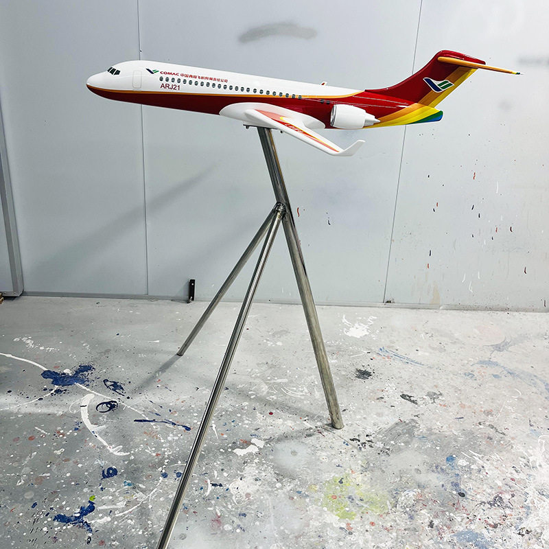 1:30中国商飞大飞机ARJ21-700客机玻璃钢树脂模型106cm展馆工艺品