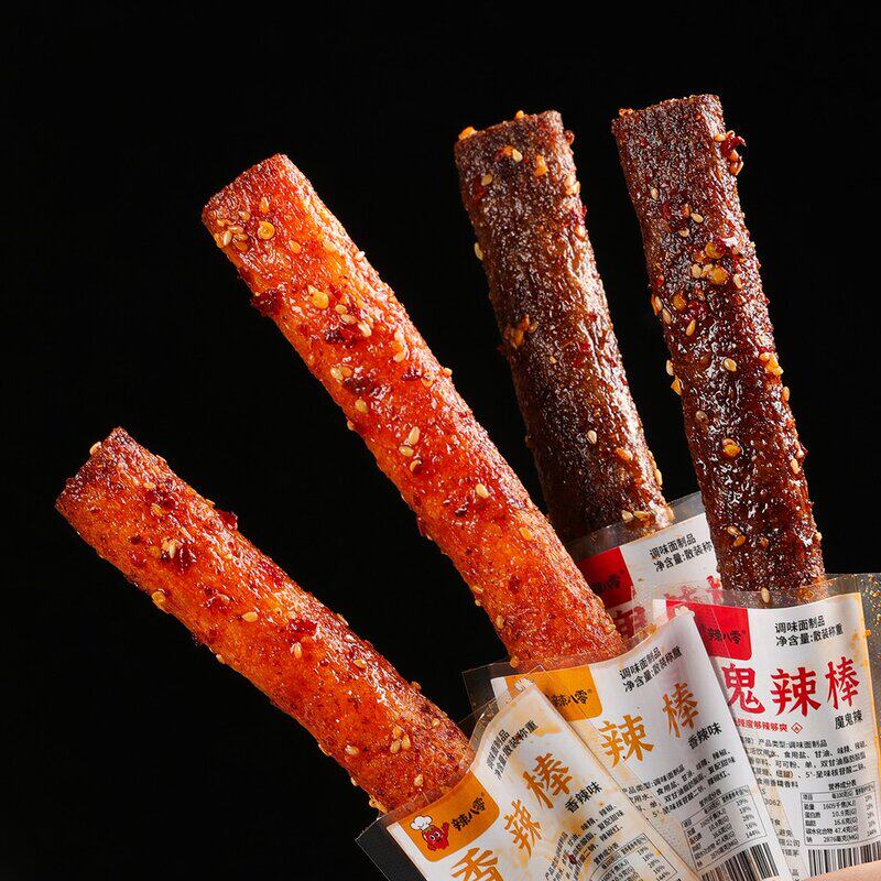 辣八零一根大长筋爆辣味香辣口味美味好吃辣条零食湖南特产