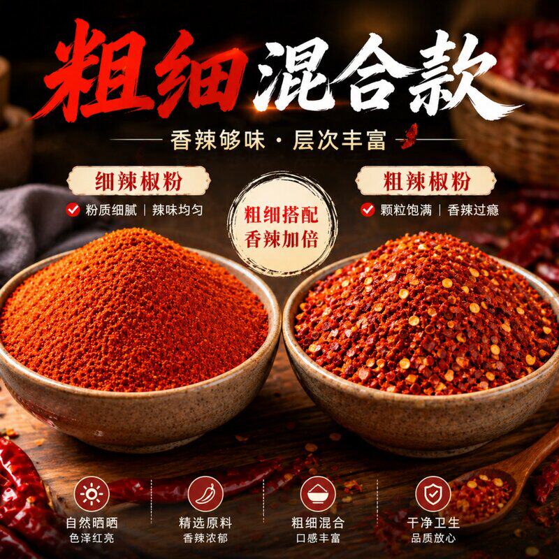 粗细混合装粗细辣椒粉辣椒面混合火锅蘸料辣椒油油泼辣子精品