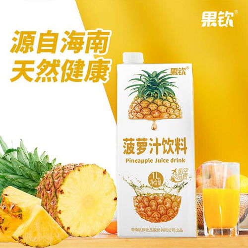 果钦 新菠萝汁甄选饮料4盒海南特产菠萝汁饮料果汁夏日清凉营养