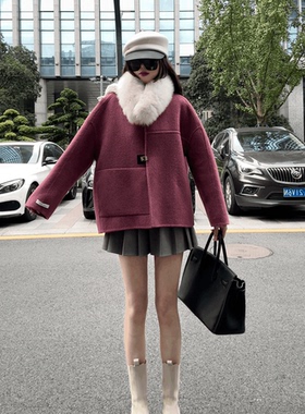 【冬日暖阳】山羊绒羊毛大衣2024秋冬新款韩版气质显瘦毛呢外套女