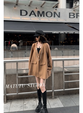 【都市丽影】2024秋冬新款双面羊毛大衣女韩版气质显瘦毛呢外套女