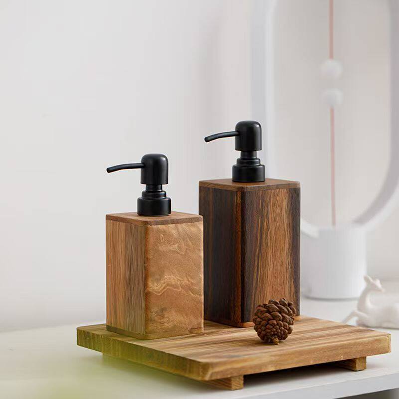 胡桃木按压式乳液罐实木轻奢酒店洗手液沐浴露洗发水瓶子分装空瓶
