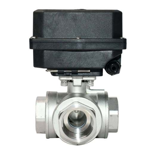 微型电动阀ISO5211三通不锈钢两通电动球阀DN32-50可用农田灌溉