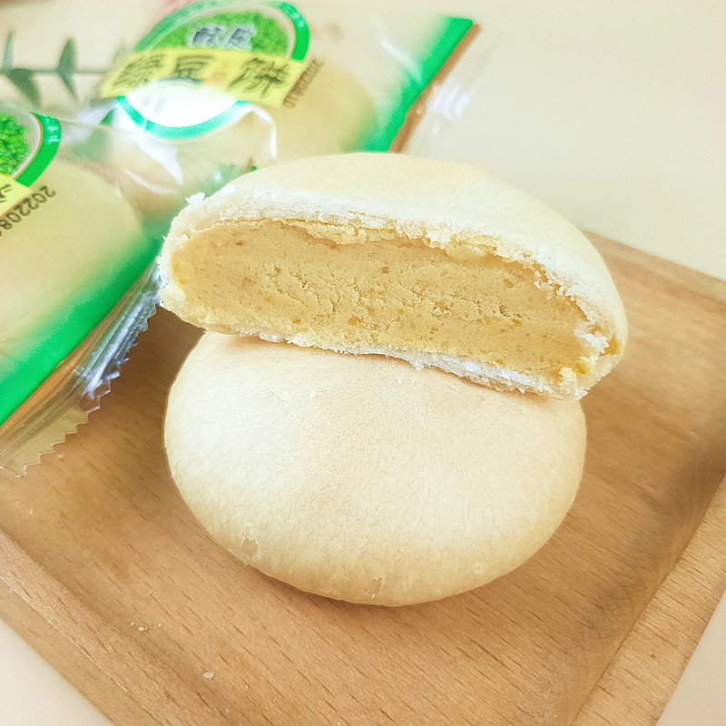 香之美绿豆味西饼整箱老式冰皮绿豆糕早餐面包休闲零食小吃糕点心