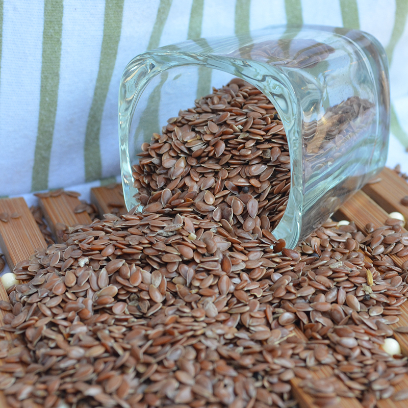 生棕色亚麻籽仁内蒙古特产秋麻籽 可炒熟褐色胡麻籽烘焙 500g包邮