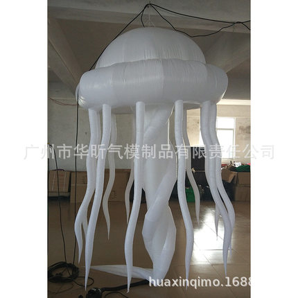 厂家LED水母灯光充气气模 婚庆广告宣传充气灯光吊挂气模