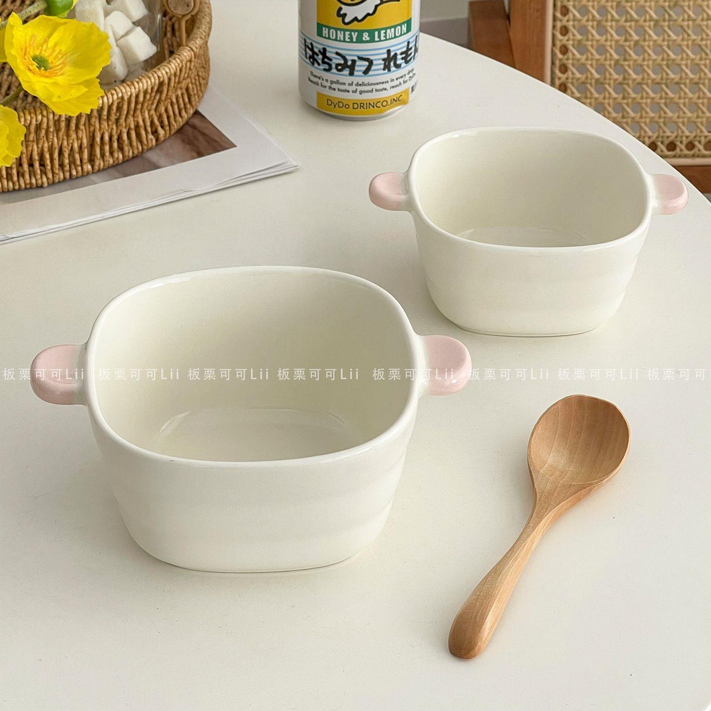 蒸蛋羹专用烤碗空气炸锅蒸鸡蛋羹神器双耳家用陶瓷焗饭碗蒸蛋碗