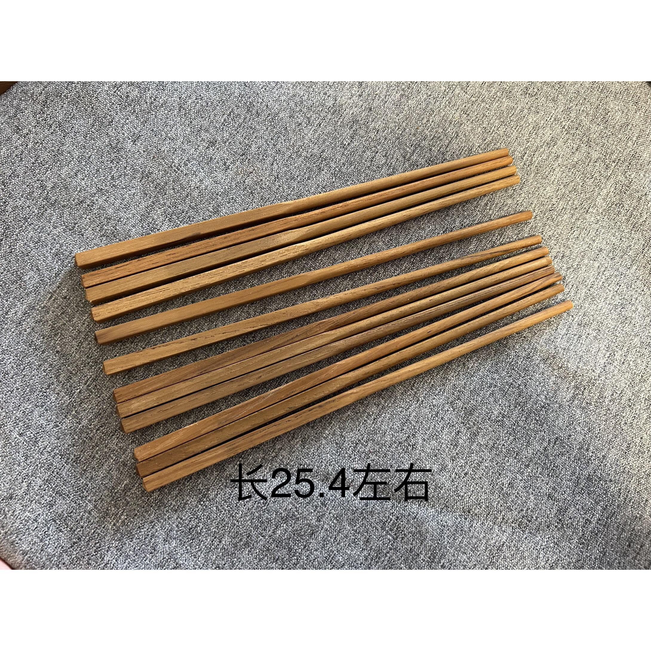 圆头纯手工缅甸柚木筷子实木中华筷子无漆小众外出随身携带筷家用