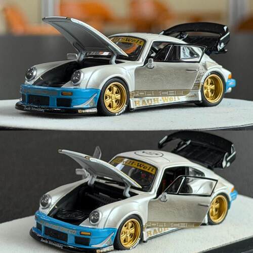 PGM 1:64 RWB930 消光白 合金全开 仿真汽车模型