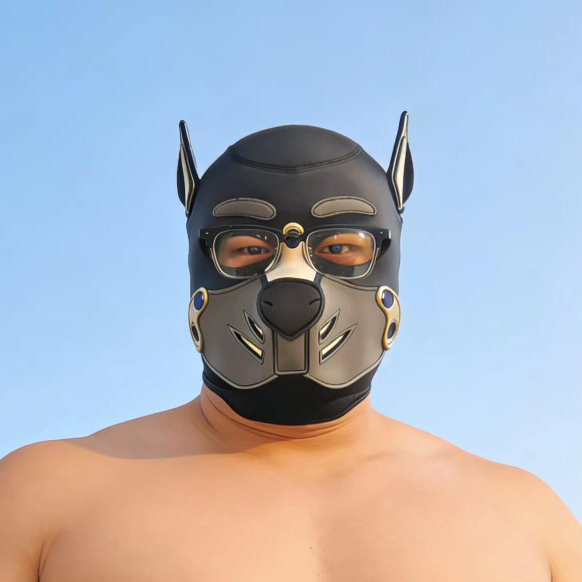 男士三色成人精致趣味人形犬小狗头套全脸头套面具趣味玩具道具