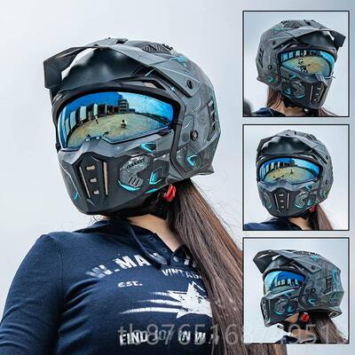 正品ILM摩古托车头盔男机全盔季复头盔四分之车三半盔拉力盔夏防