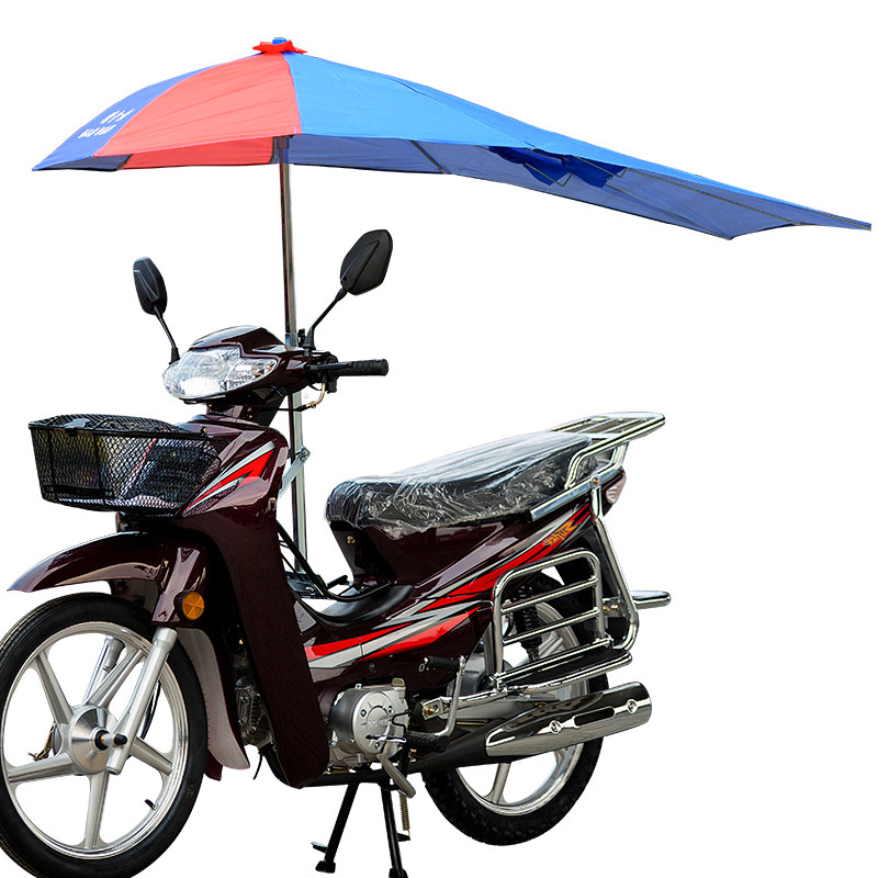 弯梁摩托车雨伞遮l阳伞加长加厚遮雨防晒遮阳挡支架双层助力车雨