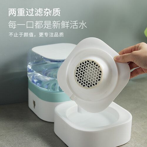 猫碗自动饮水喂j食一体狗狗食盆双碗猫咪防打翻猫粮喝水碗宠物用