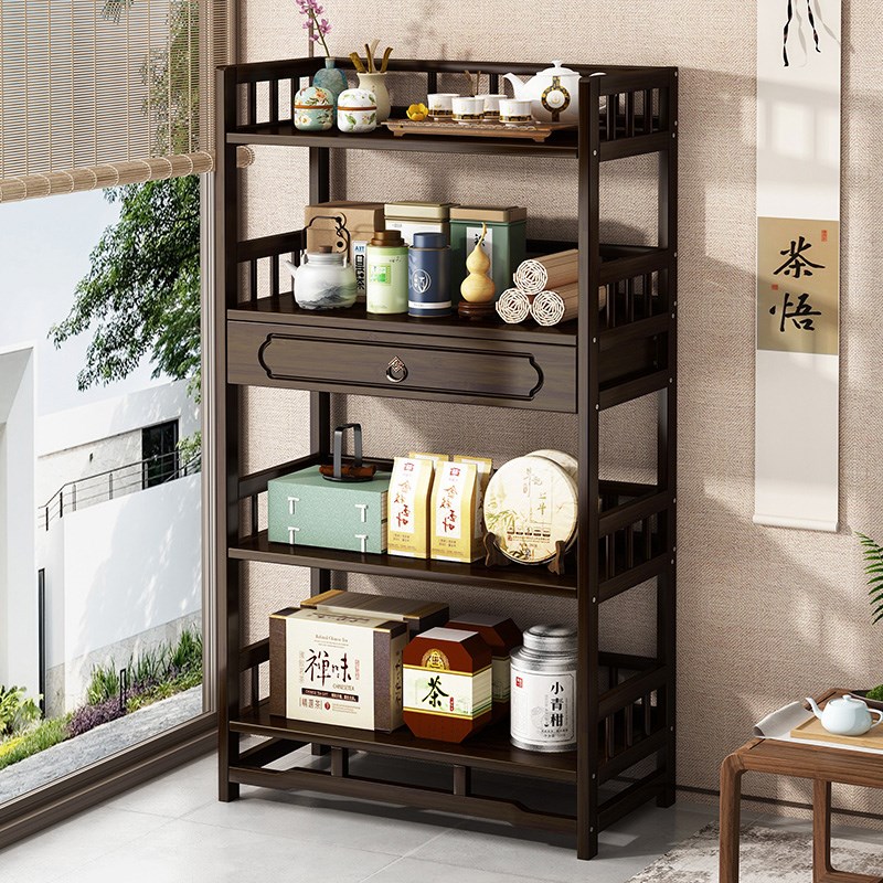 茶具置物架中式茶l叶展示架非实木茶柜装饰品摆件收纳柜茶壶摆放
