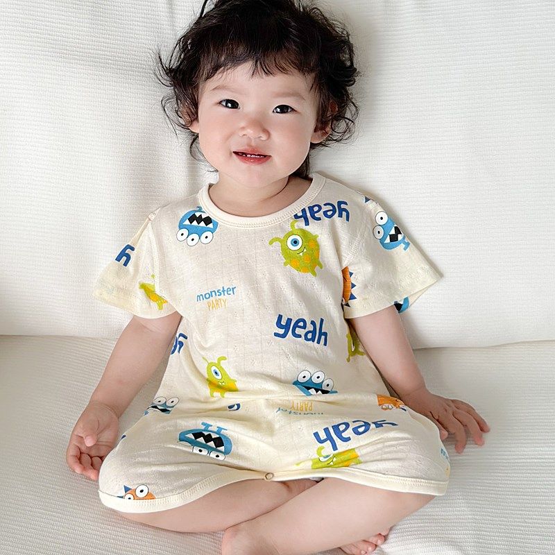 夏季儿童连体睡衣纯棉宝宝睡裙男童女孩全棉薄款S婴儿连体衣家居,童装/婴儿装/亲子装,家居服连体衣,淘宝优惠券,粉丝福利购,淘宝优惠卷