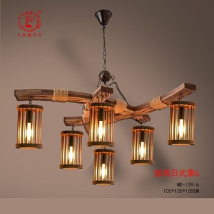 复古工业风吊灯美式 实木灯 网咖啡餐厅烧烤店酒F吧台LOFT创意个性