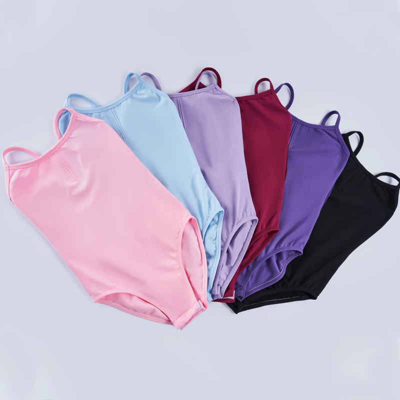 儿童练功服夏季女童芭蕾吊带x舞蹈服体操服纯棉连体服形体服表演