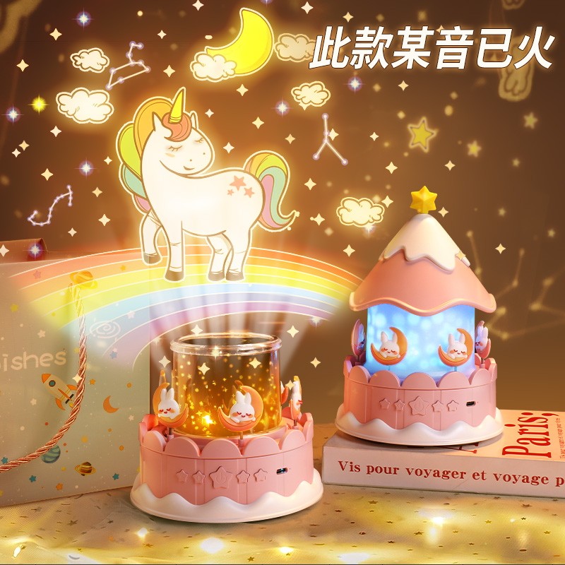 星空灯投影仪儿童房间卧室满天星星光女孩旋转伴睡小夜.灯梦幻氛