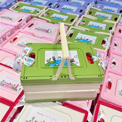 伴手礼盒子空盒实用露营箱喜面儿童十周岁生日宴宝宝X宴回礼礼物