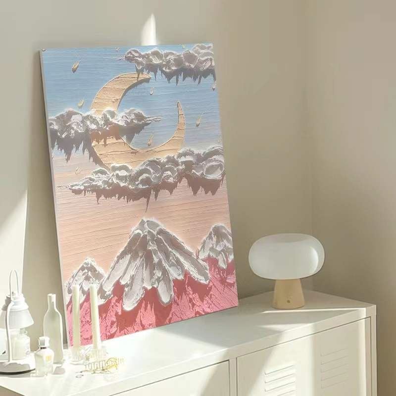 奶油石英砂丙烯diy数字油画填充立体肌理画材料手U工填色装饰沙画图片