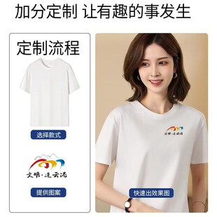 团体班服广告衫 工作服印logo字刺绣纯棉短袖 定b制t恤POLO衫 文化衫